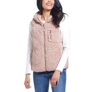 ORIGINAL WEATHERPROOF VINTAGE SHERPA HOODED VEST MAUVE ROSE NWT SZ MED